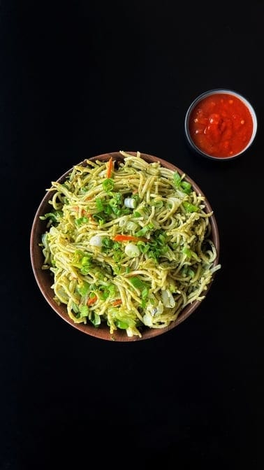 Green Chili Noodles.